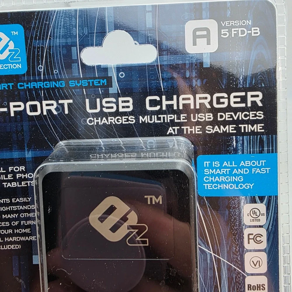 2 Pack EZ Collection 2-Port USB Charger Smart Charging System Black 5 FD-B O9